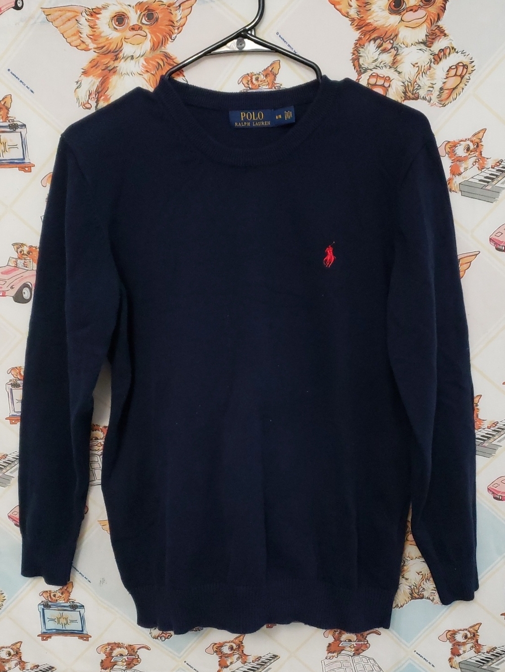 Ralph Lauren Navy Crewneck Sweater with Red Pony